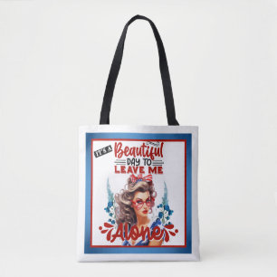Retro American Pinup_ It's a Beautiful Day Tote Bag