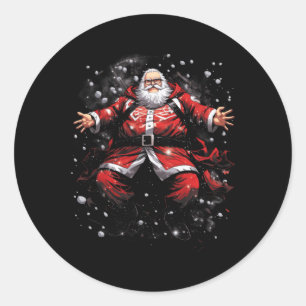 Retro American Santa Clause Vintage Christmas #6 Classic Round Sticker