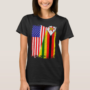 Retro American Zimbabwe Flag Men Women Patriotic T-Shirt