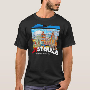 Retro Amsterdam Painting Netherlands Amsterdam T-Shirt
