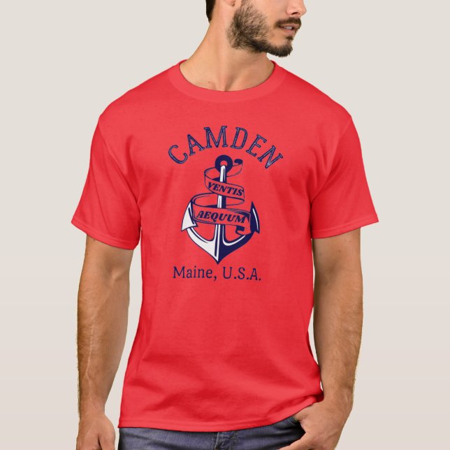 Retro Anchor Camden Maine USA1 T-Shirt (Front)