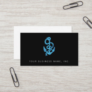 Retro Anchor with Rope Business Card
