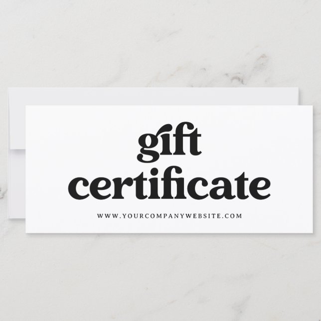 Retro and Boho Black and White | Gift Certificate (Front)
