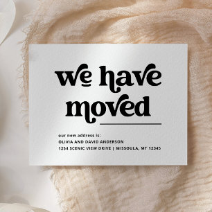 Retro and Boho Black and White Moving Announcement Postcard