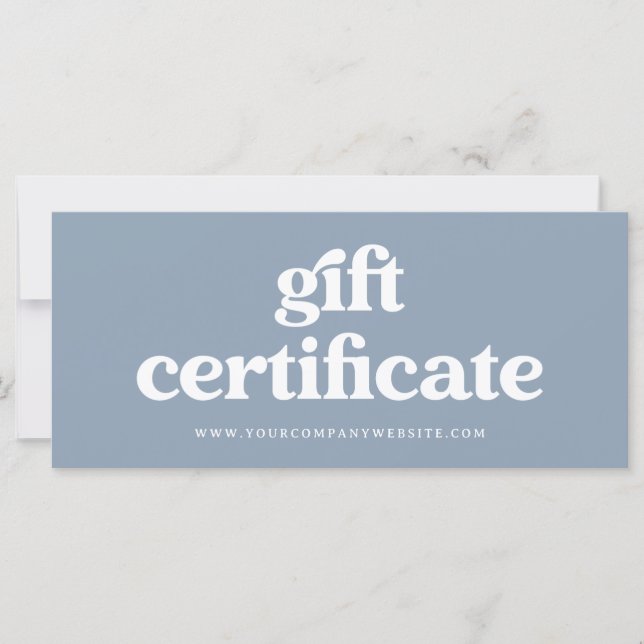 Retro and Boho Dusty Blue | Gift Certificate (Front)