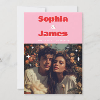 Retro and Bold Typography Save the Date