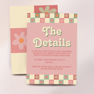 Retro and Groovy 70s Wedding Details Enclosure Card