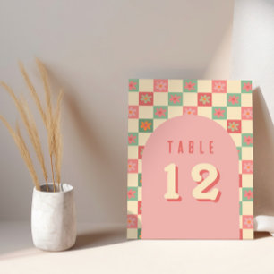 Retro and Groovy Vintage Wedding Table Numbers