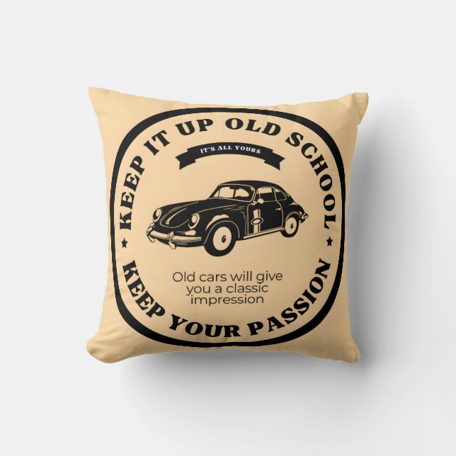 Retro and vintage cars cushion (Front)