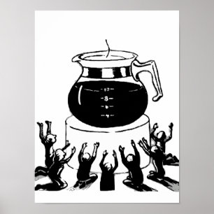 Retro and vintage classic coffee, Worship Coffee Poster