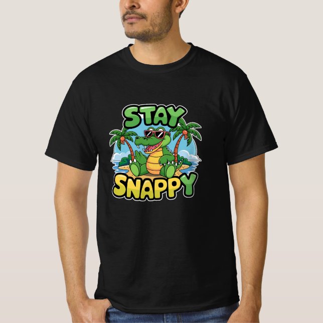 Retro and Whimsical Crocodile Artwork for Fans T-Shirt (Front)