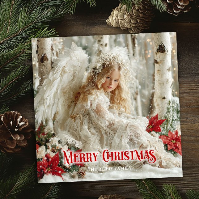 Retro angelic angel red white gold cheerful card (Retro angelic angel red white gold cheerful greeting card

)