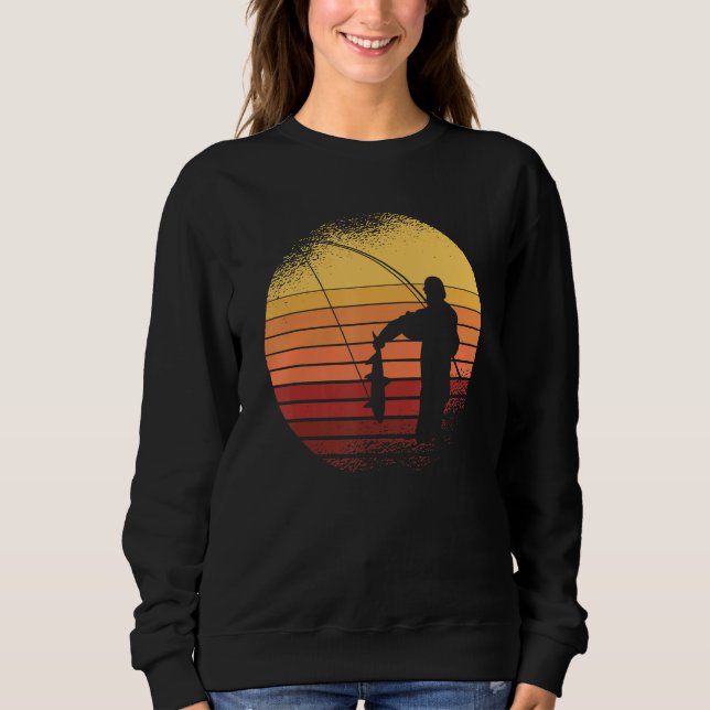 Retro, angler, fisherman, deep, sea fisherman sweatshirt (Front)