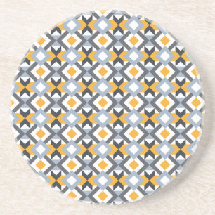 Retro Angles Abstract Geometric Pattern Coaster