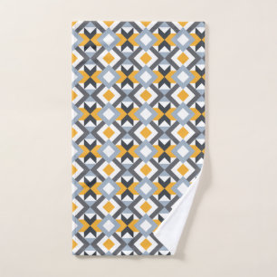 Retro Angles Abstract Geometric Pattern Hand Towel