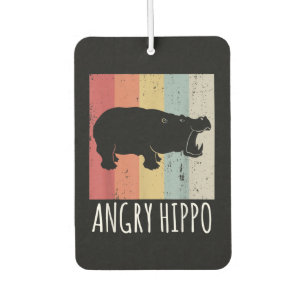 Retro Angry Hippo - Vintage Hippopotamus Car Air Freshener