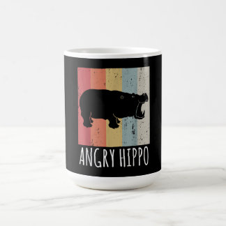 Retro Angry Hippo - Vintage Hippopotamus Coffee Mug