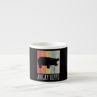 Retro Angry Hippo - Vintage Hippopotamus Espresso Cup