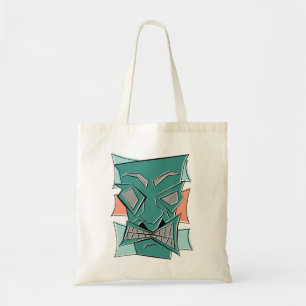 Retro Angular Tiki Mask Tote Bag