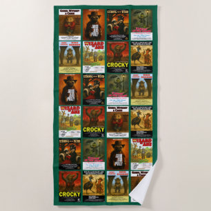 Retro Animal Movie Poster Parodies Beach Towel