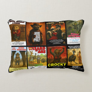 Retro Animal Movie Poster Parodies Decorative Cushion