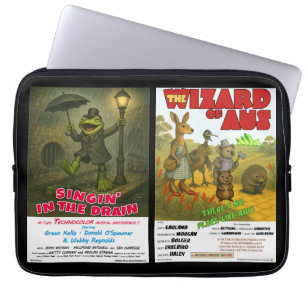 Retro Animal Movie Poster Parodies Laptop Sleeve