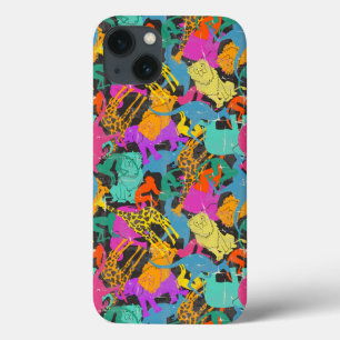 Retro Animal Silhouettes Pattern iPhone 13 Case