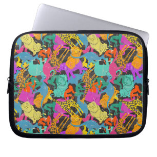 Retro Animal Silhouettes Pattern Laptop Sleeve