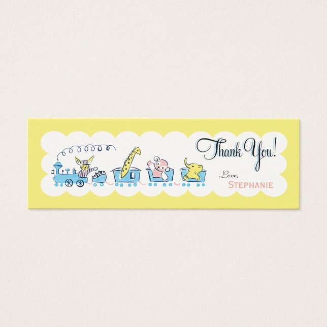 Retro Animal Train Favour Tag (Front)
