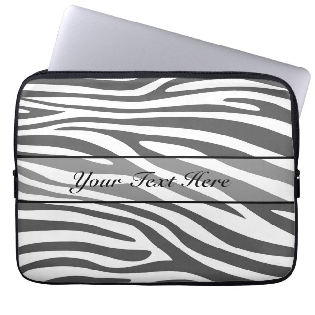 Retro animal zebra print 3 laptop sleeve (Front)