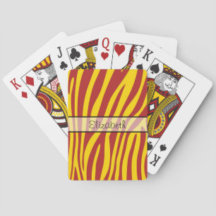 Retro animal zebra print 5 playing cards