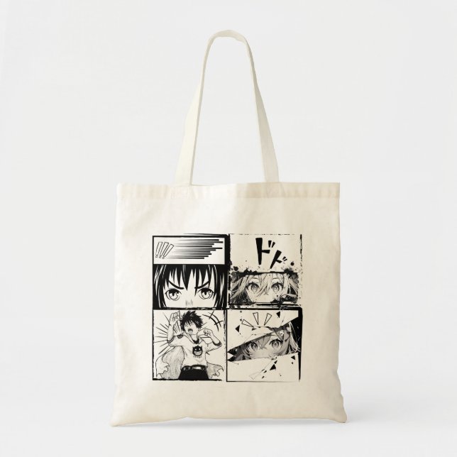 Retro Anime actions grids Tote Bag (Front)