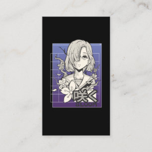 Retro Anime Girl Otaku Manga Comic Teen Japanese Business Card
