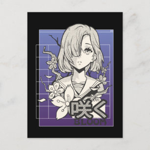 Retro Anime Girl Otaku Manga Comic Teen Japanese Postcard