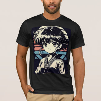 Retro Anime Girl Vintage Illustration T-Shirt Desi