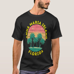 Retro Anna Maria Island Vacation Souvenir Palm Tre T-Shirt
