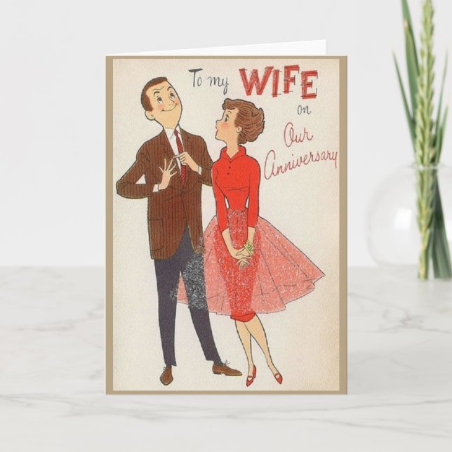 Retro Anniversary Card To Wife (Front)