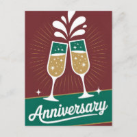 Retro Anniversary Graphic with Sparkling Champagne