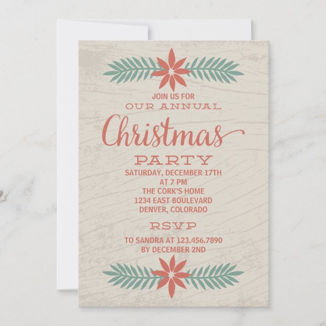 Retro Annual Christmas Party Invitation (Front)