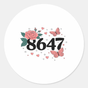 Retro Anti-trump Flower Art President Classic Round Sticker