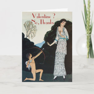 RETRO ANTI VALENTINE'S DAY  RED WAX SEAL MONOGRAM HOLIDAY CARD