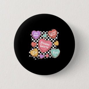 Retro Anti Valentines Funny Valentine Candy Heart  6 Cm Round Badge