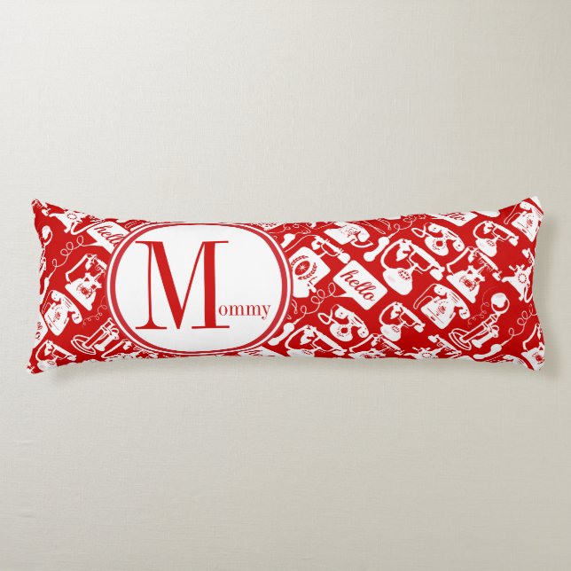 Retro  Any Colour Telephone Pattern Body Cushion (Front)