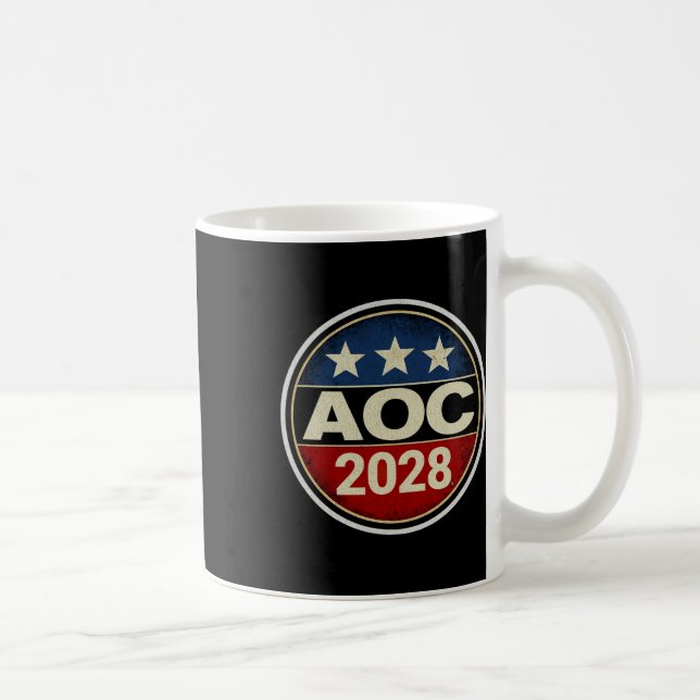 Retro Aoc 2028 Fight Oligarchy Protest Resist Bern Coffee Mug (Right)