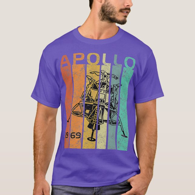 Retro Apollo 11 50th Anniversary Moon Landing T-Shirt (Front)