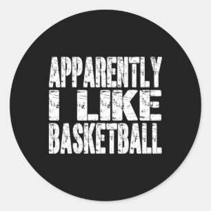 Retro Apparently I Like Sketll Funny Sports Lovers Classic Round Sticker