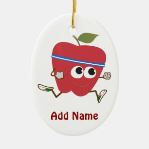 Retro Apple Runner Ceramic Ornament