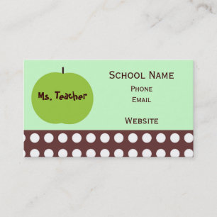 Retro Apple Teacher Business Cards