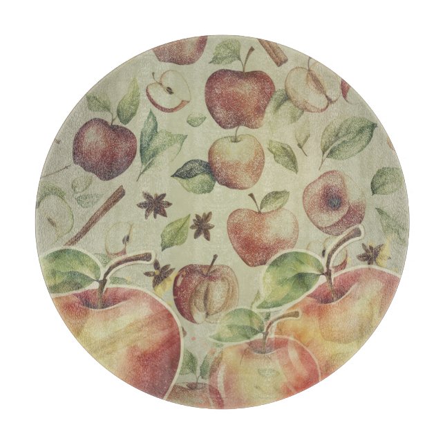 Retro apple time cutting board (Front)
