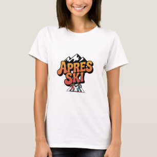 Retro Après Ski Mountain Party Design T-Shirt